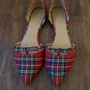 Cute, plaid print j crew flats